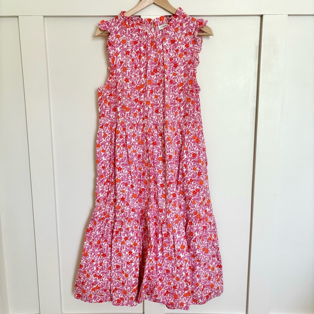 J. Crew Pink & Orange Floral Maxi Dress